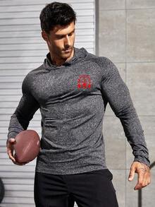 Gym Rark Áo nỉ trùm đầu in chữ Muscle Man dành cho nam - Màu xám đen - Xem 3