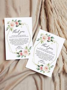 50张/100张婚礼感谢卡，适用于婚礼回礼、招待会、派对、活动和婚礼餐桌装饰 - 彩色 - 查看 3