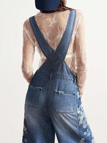 Bohemela Mono recto de pierna recta y sin mangas de moda para mujer, azul - Azul - Ver 7