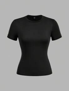SHEIN EZwear 3件套女士休闲修身长袖T恤套装，黑色、灰色、酒红色，饰有花卉刺绣图案 - 彩色 - 查看 8