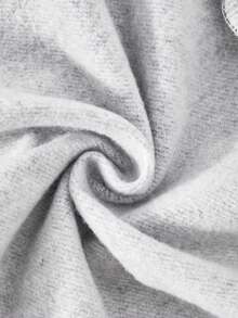 SHEIN ChillGRL 女童白色和灰色连帽拉链休闲运动卫衣和高腰羊毛裤套装 - 深灰色 - 查看 3