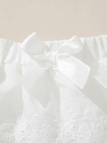 Souflis 法式复古新款精致女童休闲三层刺绣蕾丝边半身裙，适合日常、外出、购物及各种场合。 - 白色 - 查看 7