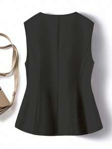 SHEIN Clasi Plus Size Elegant Refined Versatile Apricot Sleeveless Camisole