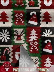 EMERY ROSE Đầm dài vừa phải họa tiết hình gia đình ông già Noel, họa tiết bông tuyết, phong cách Giáng sinh giản dị, thanh lịch dành cho nữ, thích hợp cho các buổi đi chơi, sang trọng - Nhiều màu - Xem 3