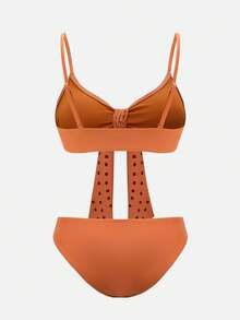 Swim Oasis 1 Bộ váy dài họa tiết jacquard thanh lịch màu cam nâu dành cho nữ - trái cam - Xem 9