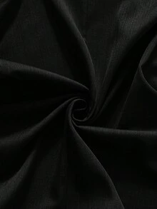 SHEIN Frenchy 大码女式纯色翻领插肩袖交叉裹身时尚西装外套，秋冬女装 - 黑色 - 查看 8