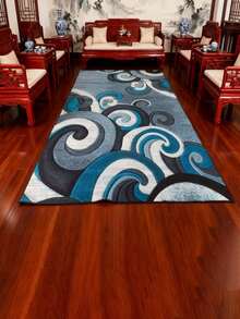 Una alfombra de área de estilo abstracto minimalista moderno con textura alta y baja, diseño bohemio, ligera, antideslizante, antimanchas, lavable, adecuada para dormitorios, salas de estar, pasillos, entradas y decoración del hogar, con felpa de cristal, 700g por metro cuadrado, base de plástico con puntos y un grosor de 5mm - Multicolor - Ver 8