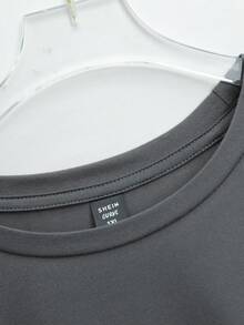 EMERY ROSE Áo thun tay ngắn cổ tròn in chữ và đồ uống cỡ lớn mùa hè dành cho nữ, áo thun họa tiết, áo thun Tequila tay ngắn vui nhộn - Màu xám đen - Xem 5