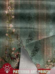 EMERY ROSE Casual Minimalist Green Paisley Ditsy Floral Pattern Vintage Style Elegant Women's Mid-Length Dress, Suitable For Autumn/Winter - Multicolor - View 3