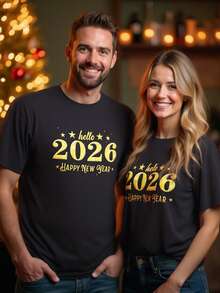 Manfinity NXTstreet Camiseta de manga corta casual de verano para hombres con gráfico de letras y números - Negro - Ver 4