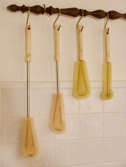 Cirelle 1 件/2 件木柄奶瓶清洁刷，尼龙刷毛长柄杯刷，适用于厨房和餐厅