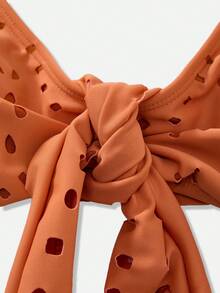 Swim Oasis 1 Bộ váy dài họa tiết jacquard thanh lịch màu cam nâu dành cho nữ - trái cam - Xem 8