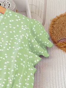 Breezaya 女士梭织印花假日中长连衣裙 - 綠色 - 查看 3