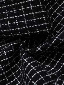 EMERY ROSE Elegant Cloak Outerwear For Christmas Party And Outdoor Occasions, Autumn/Winter - Black and White - View 5