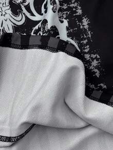 Bloopia Women's Knitted Long Sleeve Striped Patchwork Off Shoulder Sweatshirt, Fashionable And Versatile - Black - View 7