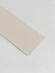 INAWLY Camiseta ajustada de manga larga y espalda descubierta de unicolor y diseño minimalista para mujer - Albaricoque - Ver 6