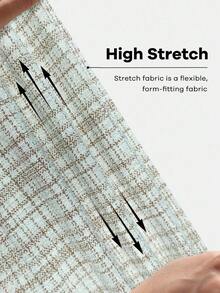 Elenzga Knitted Elastic Argyle Casual Women's Pants, High-Waisted Slim Fit Straight Leg Trousers, Autumn New Arrival