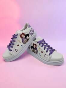 tenis casuales de cazadoras de demonios  bordados - blanco - Ver 6