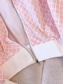 Franclia Women's Cute Pink Plaid Zip-Up Sweatshirt - Pink - View 3