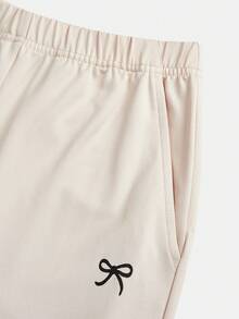 SHEIN Tween Girls Versatile Butterfly Pattern Long Sleeve Top And Long Pants 2 Pieces Set, Apricot - Apricot - View 12