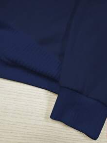 EMERY ROSE Women's Minimalist Casual Hooded Long Sleeve Sweater, Versatile For Autumn/Winter - Navy Blue - View 4