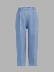 3 件套年轻男孩绅士装：卡其色背心、松紧腰裤、领结和长袖衬衫套装，春夏 - 藍色 - 查看 10