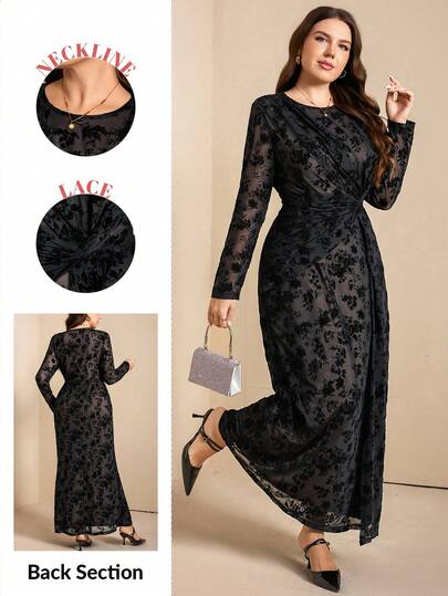 Comfylo Plus-Size Women Black Summer Outfits For Women Velvet Twist Waist Bodycon Maxi Dress Valentine Outfits For Women High End Velvet Party Outfit Winter New Year Velvet Maxi Dress Purple Plus Size Dress Curve Elegant Dress New Year Sparkly Violet Maxi Dress Velvet Fabric Waist-Twisted, Form-Fitting Plus Size Dress For Long Evening Party And Banquet. Elastic Long Dress Holiday Outfits For Women Maxi Dress Long Sleeve Elegant Dress Black See Through Dress Elegant Maxi Dress Dresses For Women Floral Pattern Dress