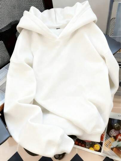 Sudadera con capucha de caída de hombros casual de mujer, para otoño/invierno, tops de manga larga
