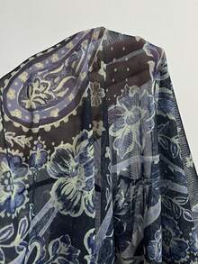 Bohemela Women's Casual Knitted Mesh Print Slim Fit V-Neck Top Autumn Winter Casual BOHO - Multicolor - View 9