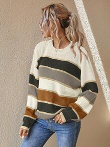 EMERY ROSE 女士最新款时尚舒适圣诞撞色套头毛衣 - 彩色 - 查看 3