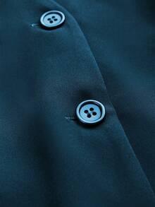 SHEIN Unity Women's Casual Solid Color Single-Breasted Vest Jacket - Blue - View 6