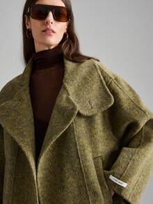 Ontre 女士翻领大衣，都市通勤商务休闲外套，办公室着装，优雅，春夏款，适合情人节派对和聚会 - 綠色 - 查看 6