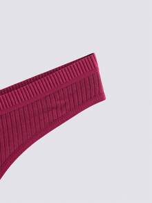 Loungeista 5件装女士丁字裤性感高弹力内裤无缝内裤柔软内裤纯色内衣低腰内裤简约内衣 - 彩色 - 查看 3