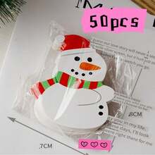 100/50/10pcs Christmas Lollipop Holder Cards, Snowman, Gingerbread Man Candy Cane Holder, Christmas Gift Card Sleeves, Classroom Gifts, Christmas Decorations, Bulk Holiday Cards For Neighbors & Teachers, Christmas Message Cards, For Candy Cane Christmas Party Favors - Multicolor - View 12