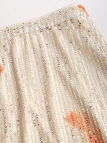 Sweetra Váy ôm sát cơ thể gợi cảm cạp cao họa tiết lưới sequin hoa cổ điển, đa năng cho kỳ nghỉ trên đảo, mọi mùa - Nhiều màu - Xem 4