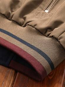 Manfinity Homme Veste coupe-vent décontractée à col montant zippé de couleur unie pour homme, automne