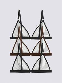 3pcs Women Front Closure Wireless Bra Set, Cheetah Print Top - Multicolor - View 3