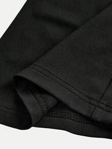 SHEIN Bộ đồ liền thân ống loe in hình bướm cho bé gái tuổi mới lớn - màu đen - Xem 6