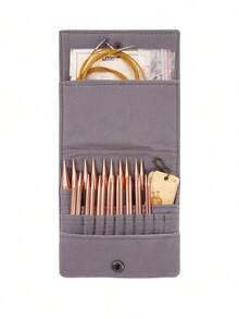 1 Set Of Interchangeable Circular Knitting Needles With Storage Box- 12 Pairs Colored/13 Pairs Golden Optional, Anodized Aluminum, Sizes 3-10mm, Includes Accessories And Stitch Markers - Perfect Gift For Beginners, Accessory Colors Random - Multicolor - View 10
