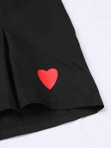 Sunspun Váy đen in hình trái tim ngày lễ tình nhân cỡ lớn dành cho nữ - màu đen - Xem 4