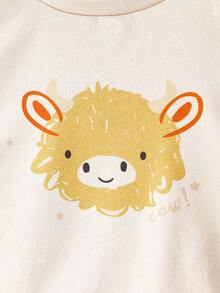 Baby Boys Pajamas-2 Piece Pajama Set Spring To Summer Cute Lion Print Neutral Beige Stripe Short Sleeve Round Neck Long Pants Matching Outfit All Season Holiday 2026 Essential Soft Stretch Durable Lightweight Cozy Everyday Sleepwear Nursery Gift Snug Fit Tight Fit Pajamas - Khaki - View 6