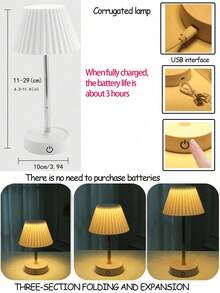 1 件卧室小台灯 - 床头灯，适用于床头柜，简约夜灯，儿童房、客厅、办公室、宿舍台灯阅读灯 - 白色 - 查看 8