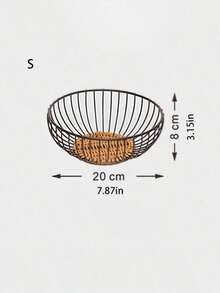1个编织铁艺果蔬篮，客厅/卧室零食/糖果收纳篮，浴室/卧室化妆品收纳篮，厨房/客厅/卧室装饰篮 - 黑色 - 查看 8