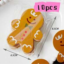 100/50/10pcs Christmas Lollipop Holder Cards, Snowman, Gingerbread Man Candy Cane Holder, Christmas Gift Card Sleeves, Classroom Gifts, Christmas Decorations, Bulk Holiday Cards For Neighbors & Teachers, Christmas Message Cards, For Candy Cane Christmas Party Favors - Multicolor - View 9
