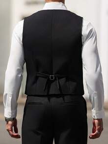 Calvornis 男士双排扣背心（不含衬衫） - 黑色 - 查看 2