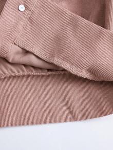 Mulvari Corduroy Flap Detail Jacket With Tie Front Cargo Pants Fall Cloth For Women - Dusty Pink - View 8