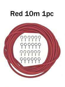 Coated Curtain Wire Rope - 2/5/10/30M Break-Resistant Tie Back Cord With Hooks, Durable Steel Cable For Shower & Window Drapery - White - View 13
