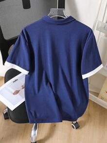 Vacaura 1pc Teenage Boys' Simple Solid Color Open Collar Polo Shirt, Comfortable Fabric Suitable For Summer And Autumn, Suitable For Various Occasions Teen Boy Uniform Boys Golf Shirt Polo Shirts For Teen Boys Teen Boys Clothes Summer Boys Preppy Tops