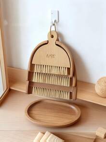 Cirelle Handcrafted Desk Dustpan & Brush Set - Natural Bristles For Tabletop Cleaning, Compact & Stylish Home Office Organizer