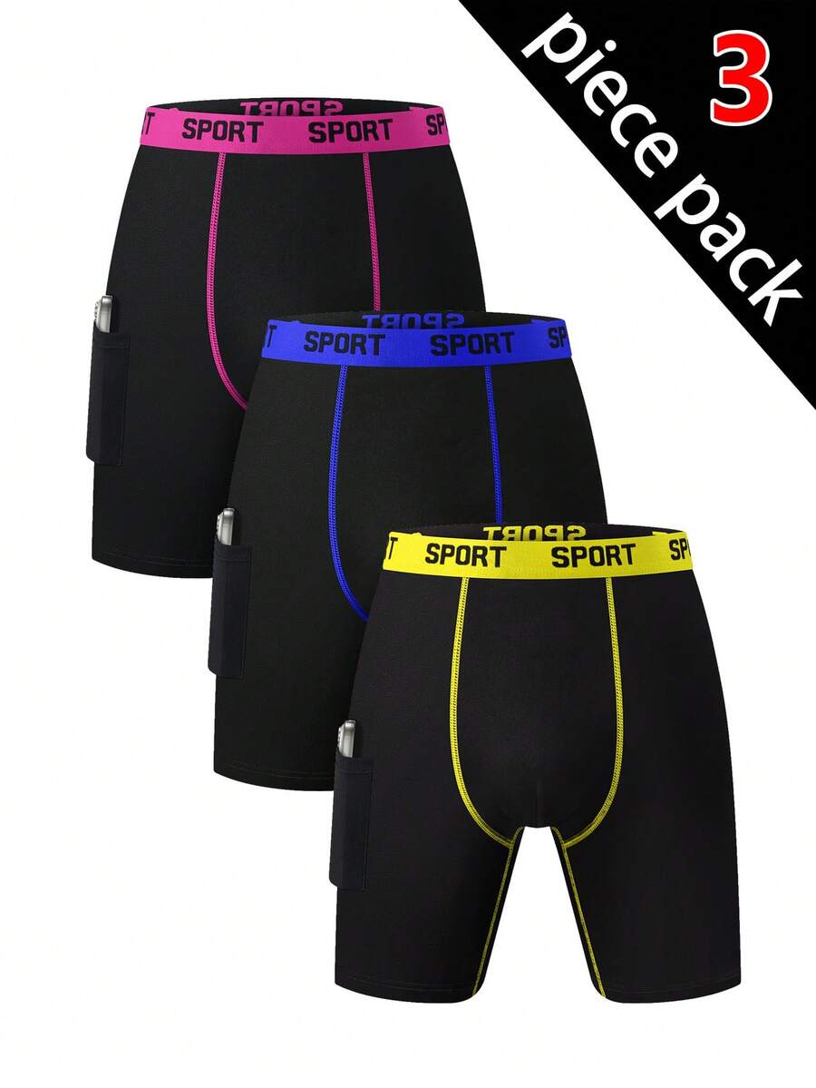 Velminro 男士字母弹力腰带透气平角内裤 - 彩色 - 查看 1